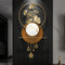 Vertical Ginko leaf in circle Metal Wall Art